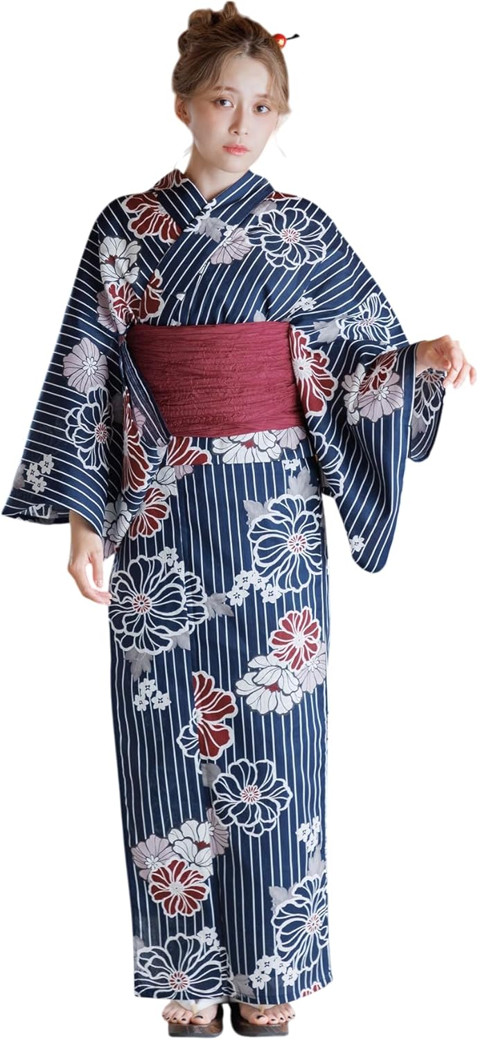 浴衣 有松鳴海絞り 紗綾形 鹿の子 藍染 ネイビー 着物 063a d 浴衣有松